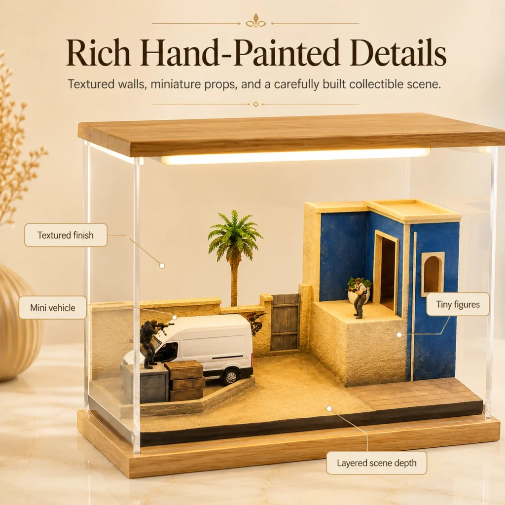 Hand-Painted Mirage B Site-Inspired Miniature Diorama Display product detail