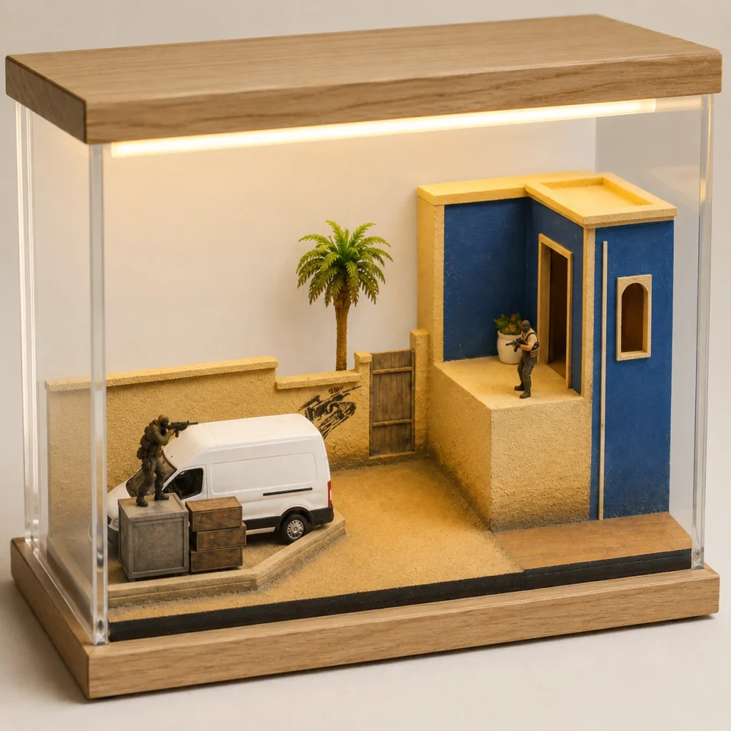 Hand-Painted Mirage B Site-Inspired Miniature Diorama Display hand-painted detail