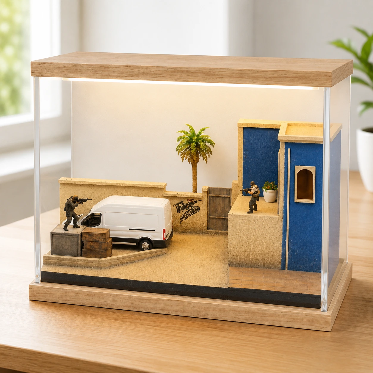 Mirage-inspired miniature displayed on a gaming desk