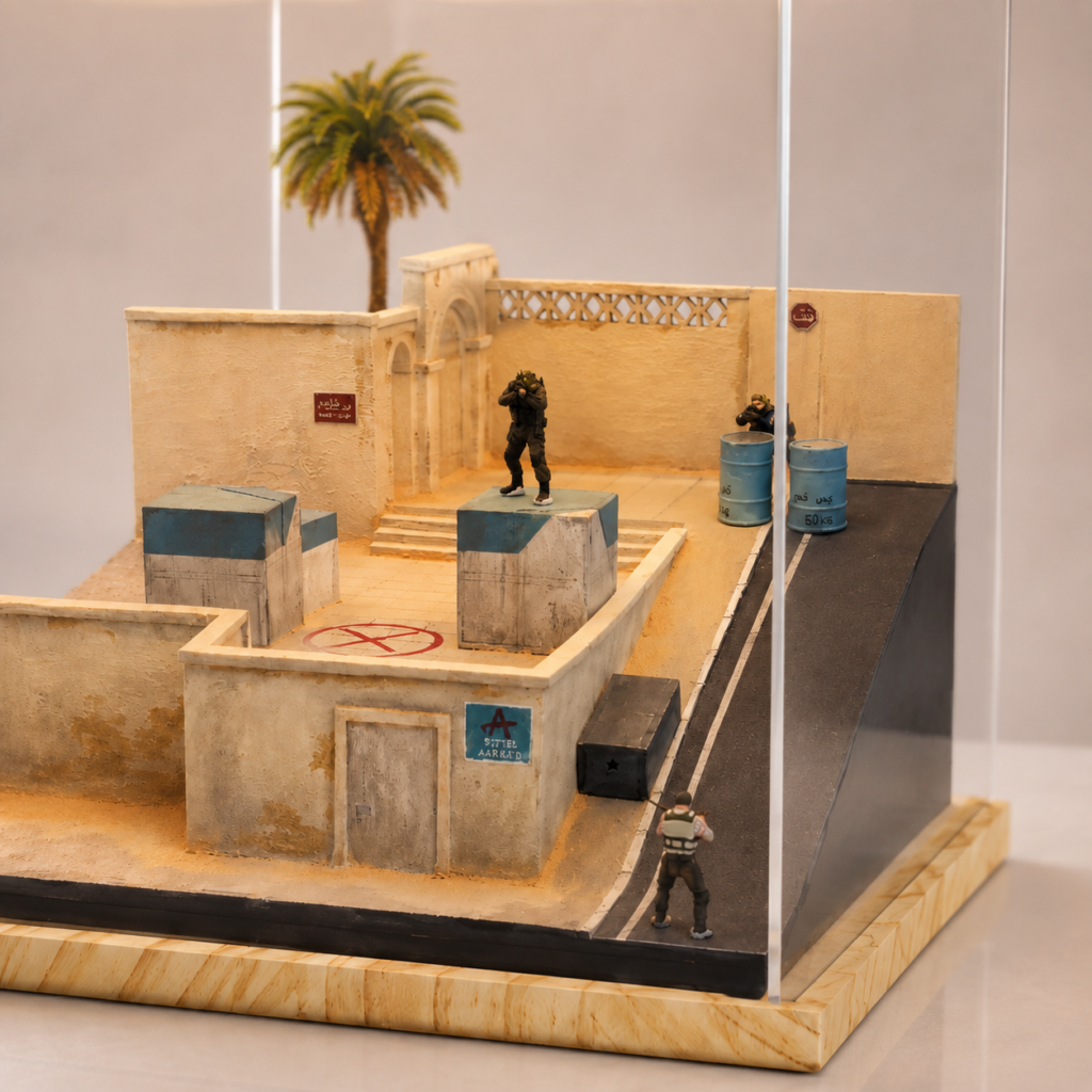CS2 Dust2 A Site Hand-Painted Miniature Diorama Desk Display product detail
