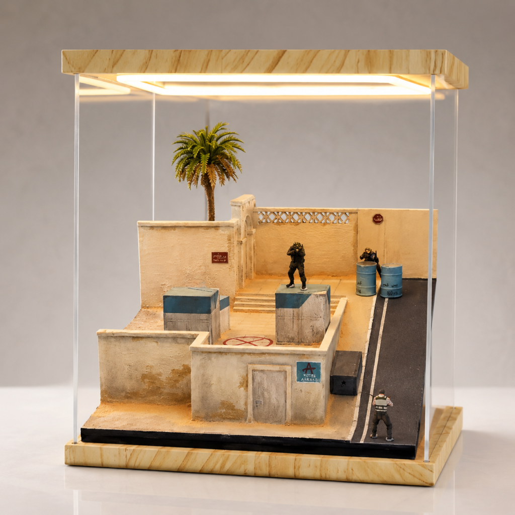 CS2 Dust2 A Site Hand-Painted Miniature Diorama Desk Display
