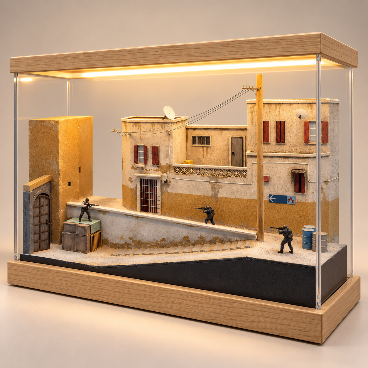 Dust2 A Long diorama right-front angle with optional lighted display case (+$25)