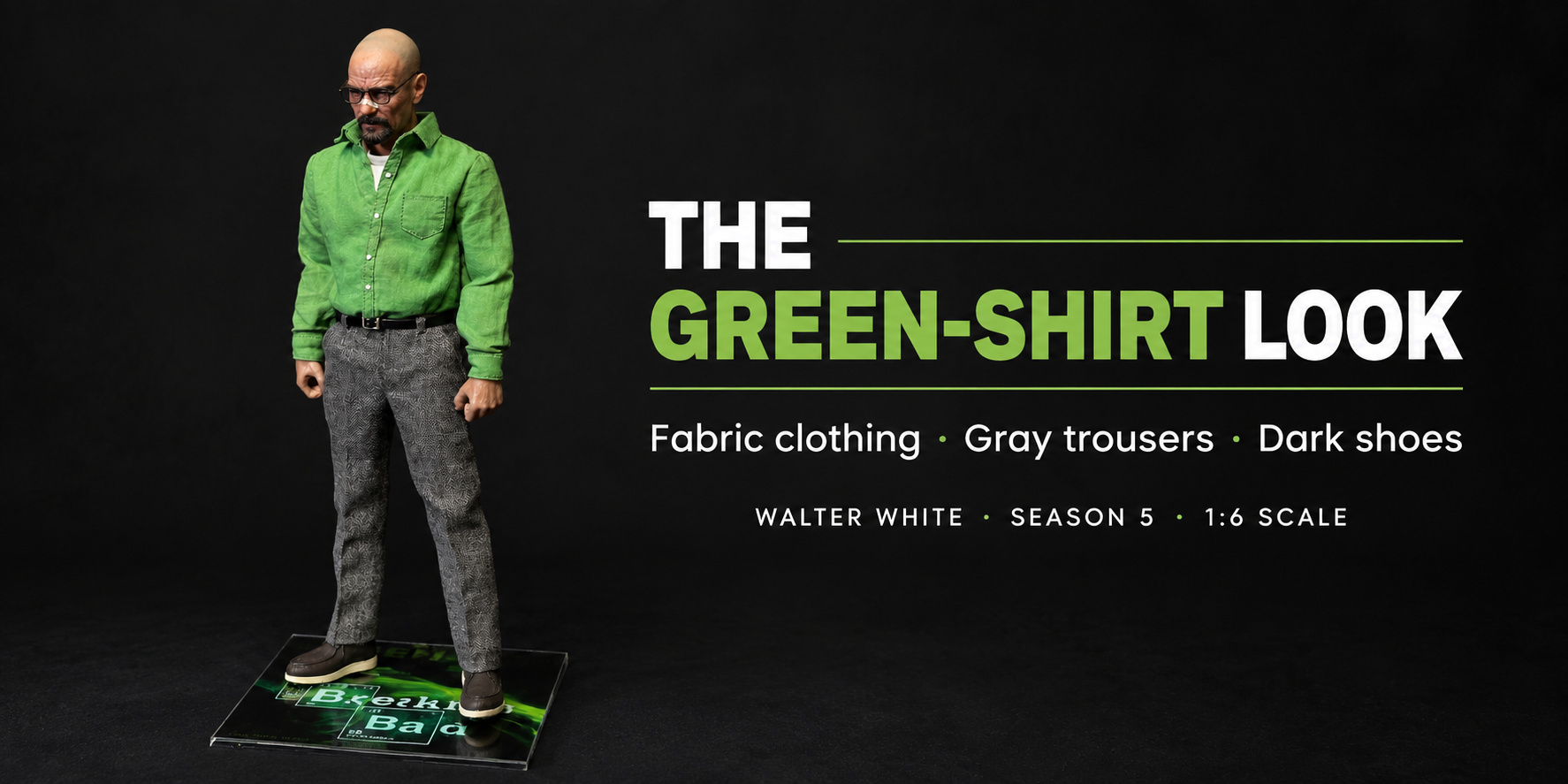 Walter White green shirt fabric outfit feature