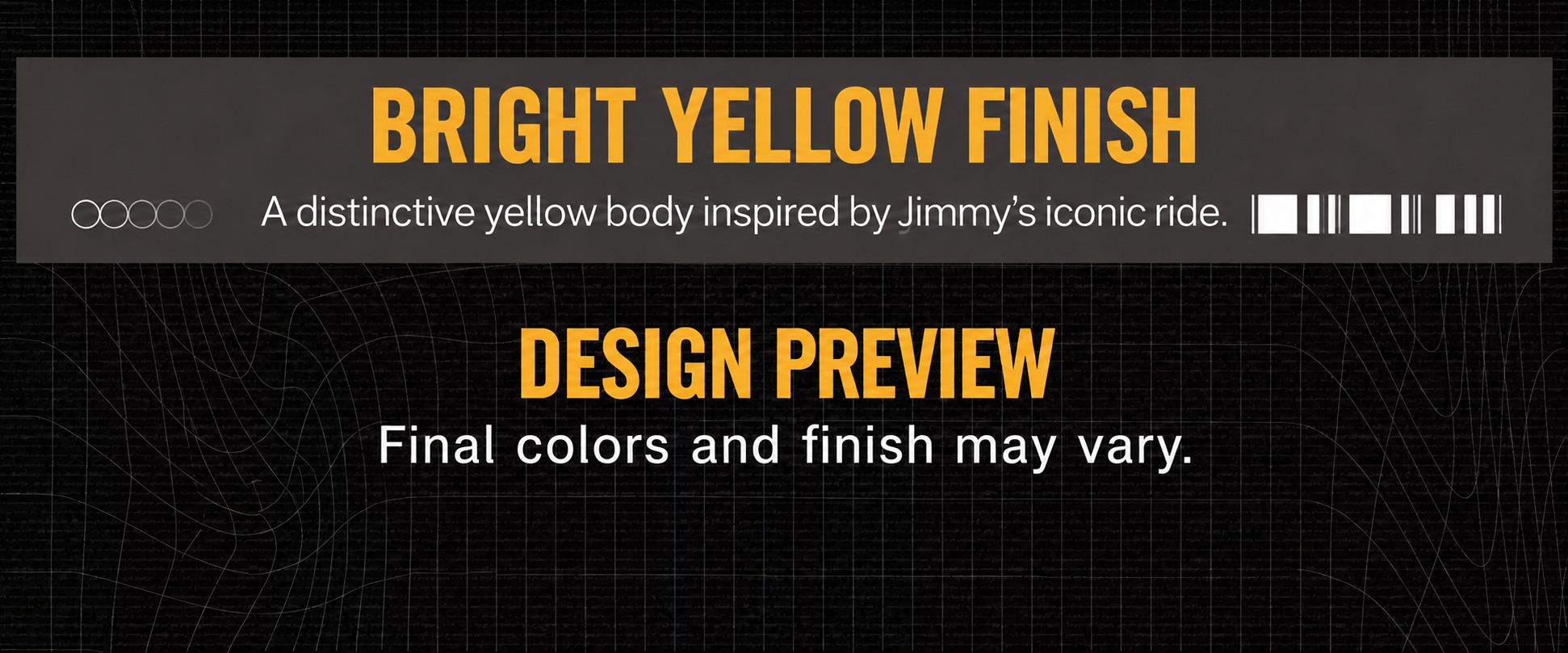 Yellow Suzuki Esteem finish design reference