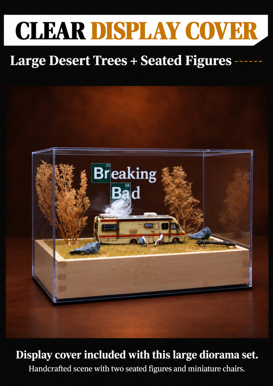 Large Desert Trees + Seated Figures scene under its clear display cover